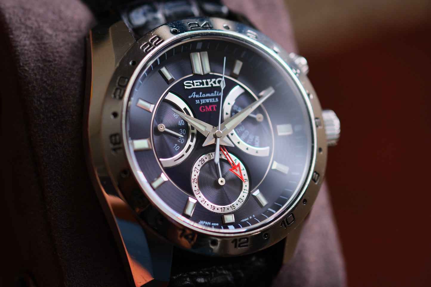 Seiko SARN003 4s36-00A0 Automatic GMT Retrograde