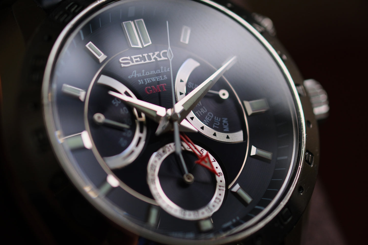 Seiko SARN003 4s36-00A0 Automatic GMT Retrograde