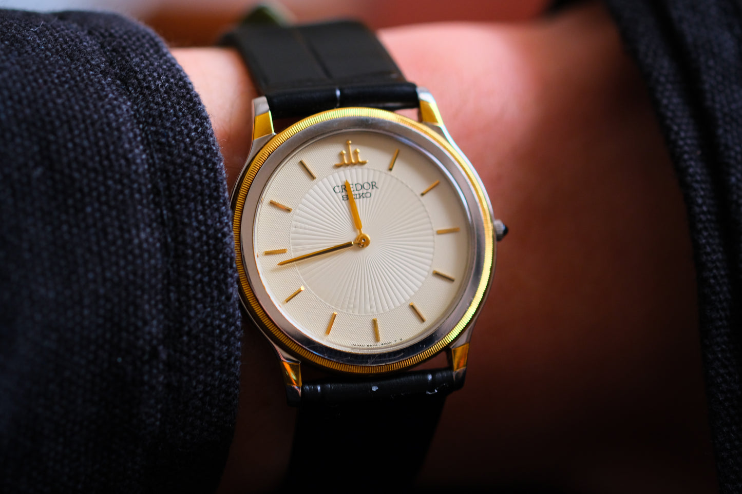 Seiko Credor 18k Bezel Quart 5A74-2000 SS/18KT