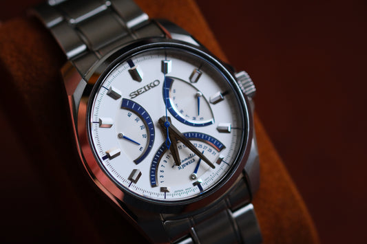 Seiko SARD001 6R24 Mechanical Retrograde White Blue Dial