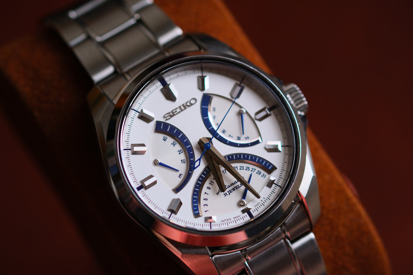 Seiko SARD001 6R24 Mechanical Retrograde White Blue Dial