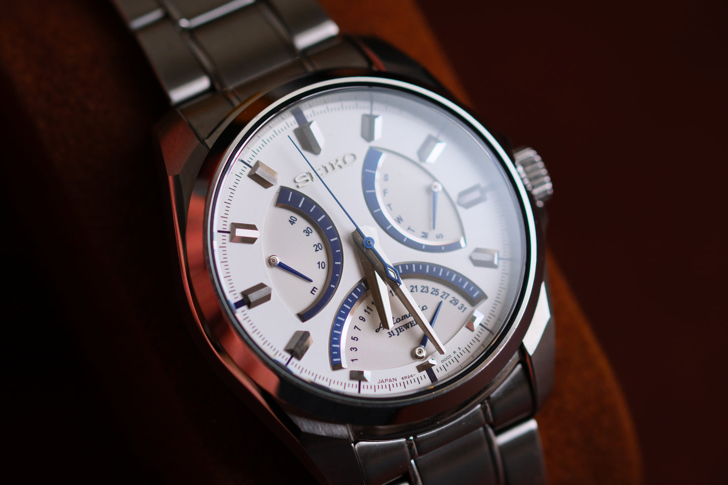 Seiko SARD001 6R24 Mechanical Retrograde White Blue Dial