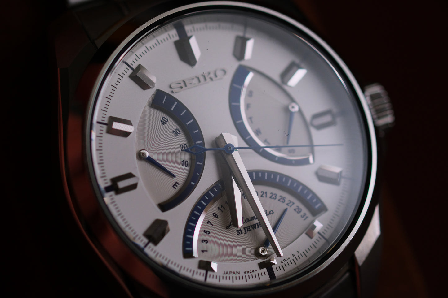 Seiko SARD001 6R24 Mechanical Retrograde White Blue Dial