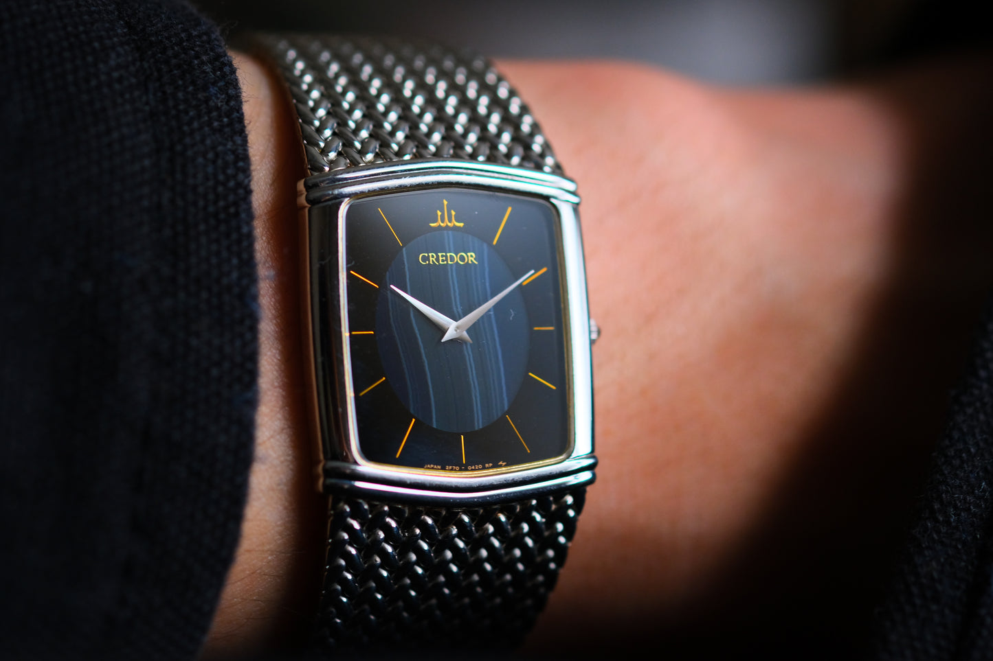 Credor 2F70-5380 Blue Agate Dial Onyx Stone | Good Condition | Credor Box