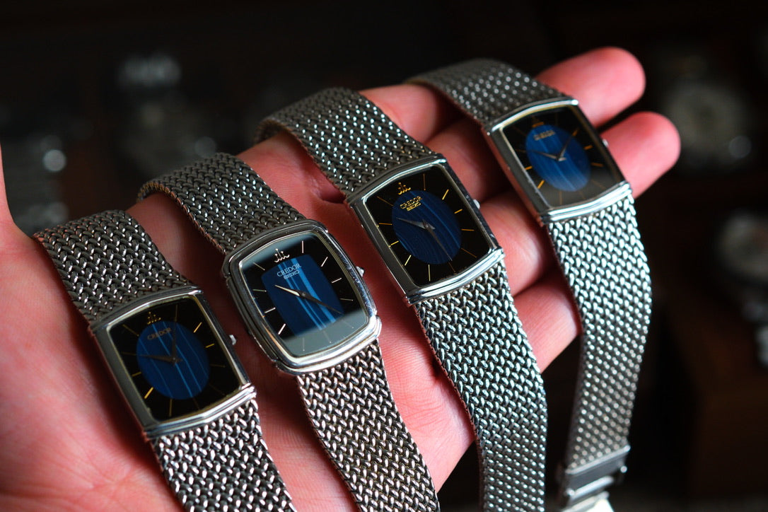 Credor 5A74-3D30 Blue Agate Dial Onyx Stone | Good Condition | Credor Box