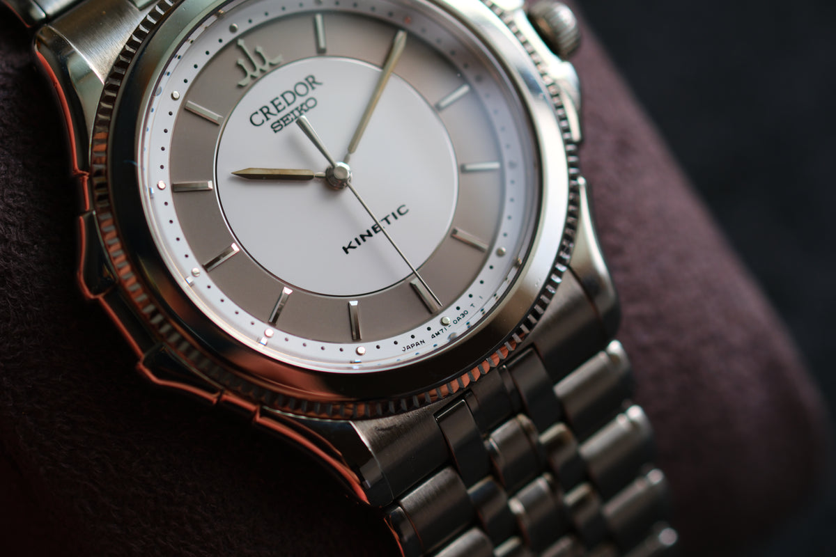 Credor Pacifique 4M71-0A30 Kinetic 18KWG+SS Auto Quart Two Tone Excellent Condition