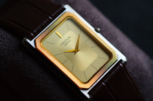 Credor Tank Men 6730-5090 14K Bezel SHA MIDDLE Vintage style