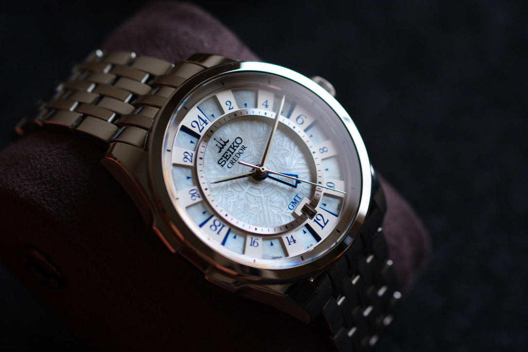 Credor Signo GCBZ999 8L36-00B0 GMT Limited 150p White Mop Dial Super rare