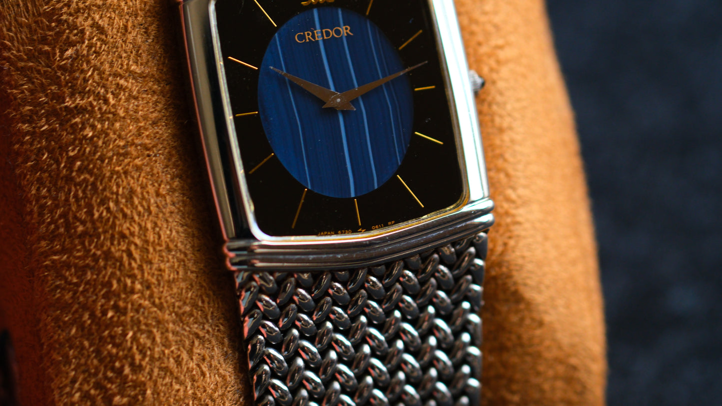 Credor 2F70-5380 Blue Agate Dial Onyx Stone | Good Condition | Credor Box