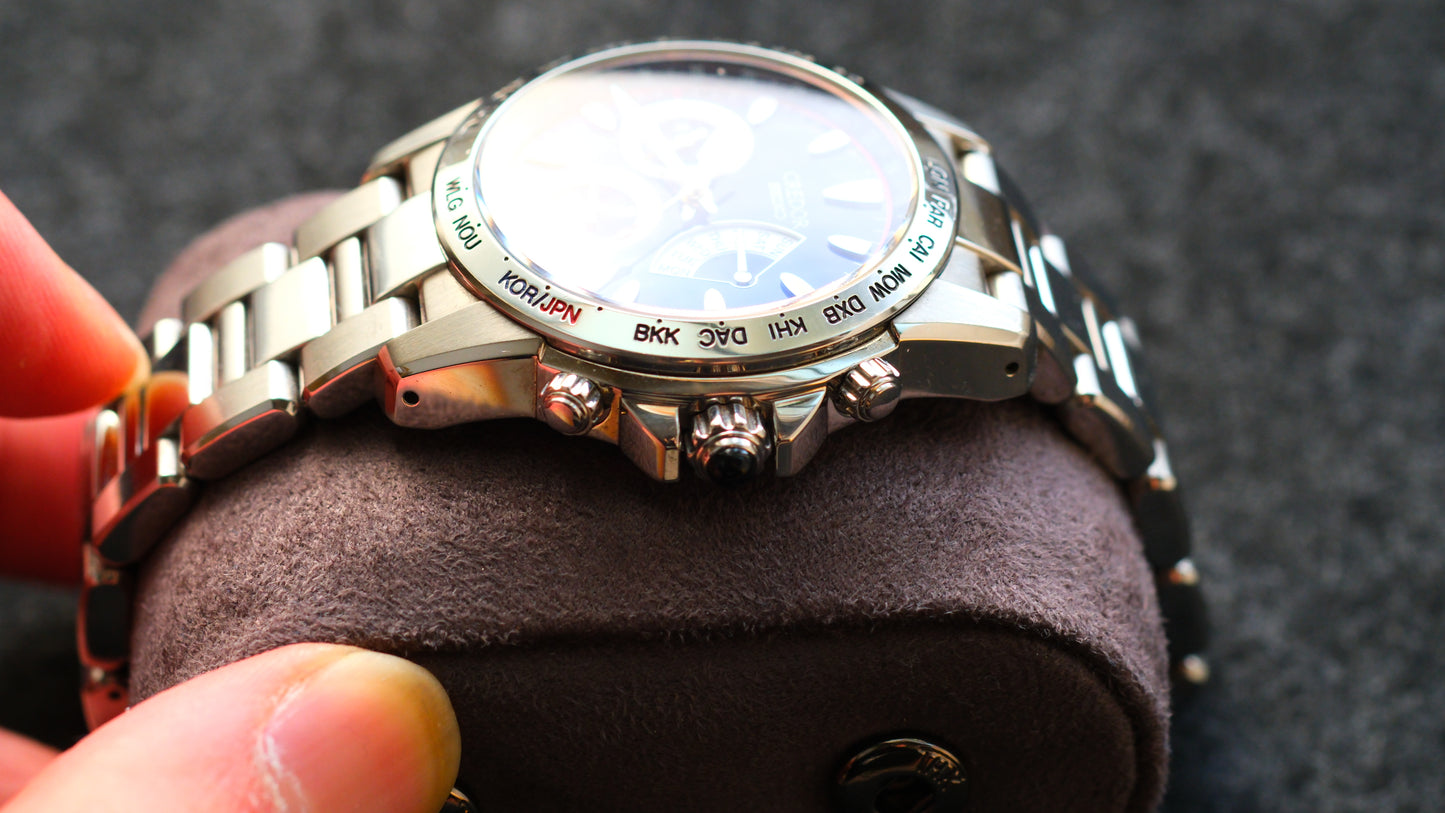 Credor GCBG977 Retrograde 4s77-00A0 GMT World Time Limited Edition 500 2002 World Cup Good Condition