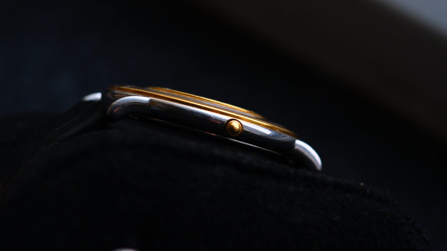 Credor 8N70-6070 Two Bezel 18K Gold Diamond Carson White Dial