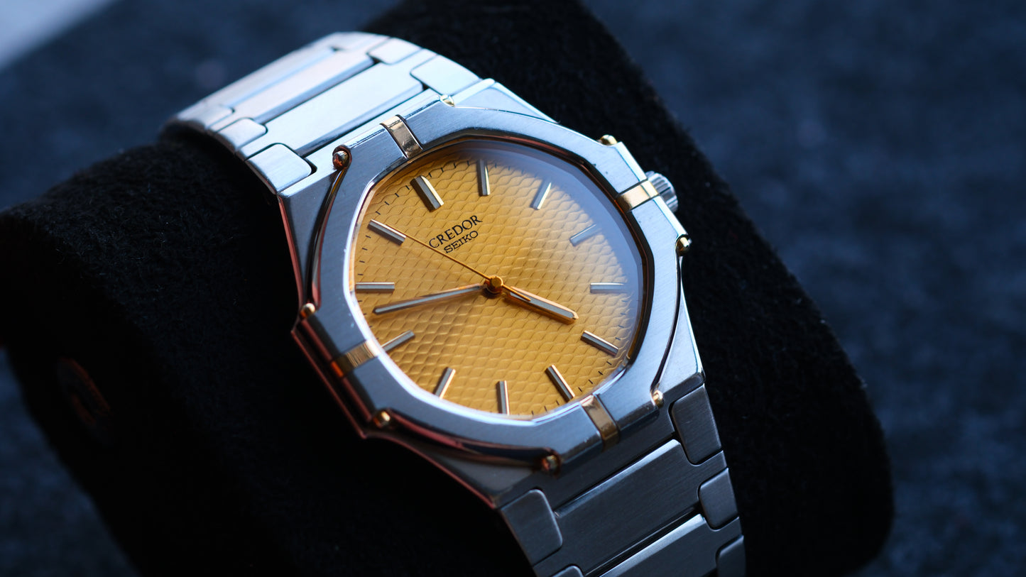 Credor Twin Quart 9461-5010 Gerald Genta Design Rare Excellent Condition