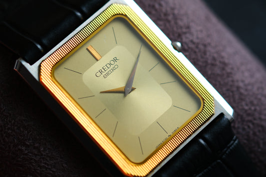 Credor Tank Men 6730-5090 14K Bezel SHA MIDDLE Vintage style