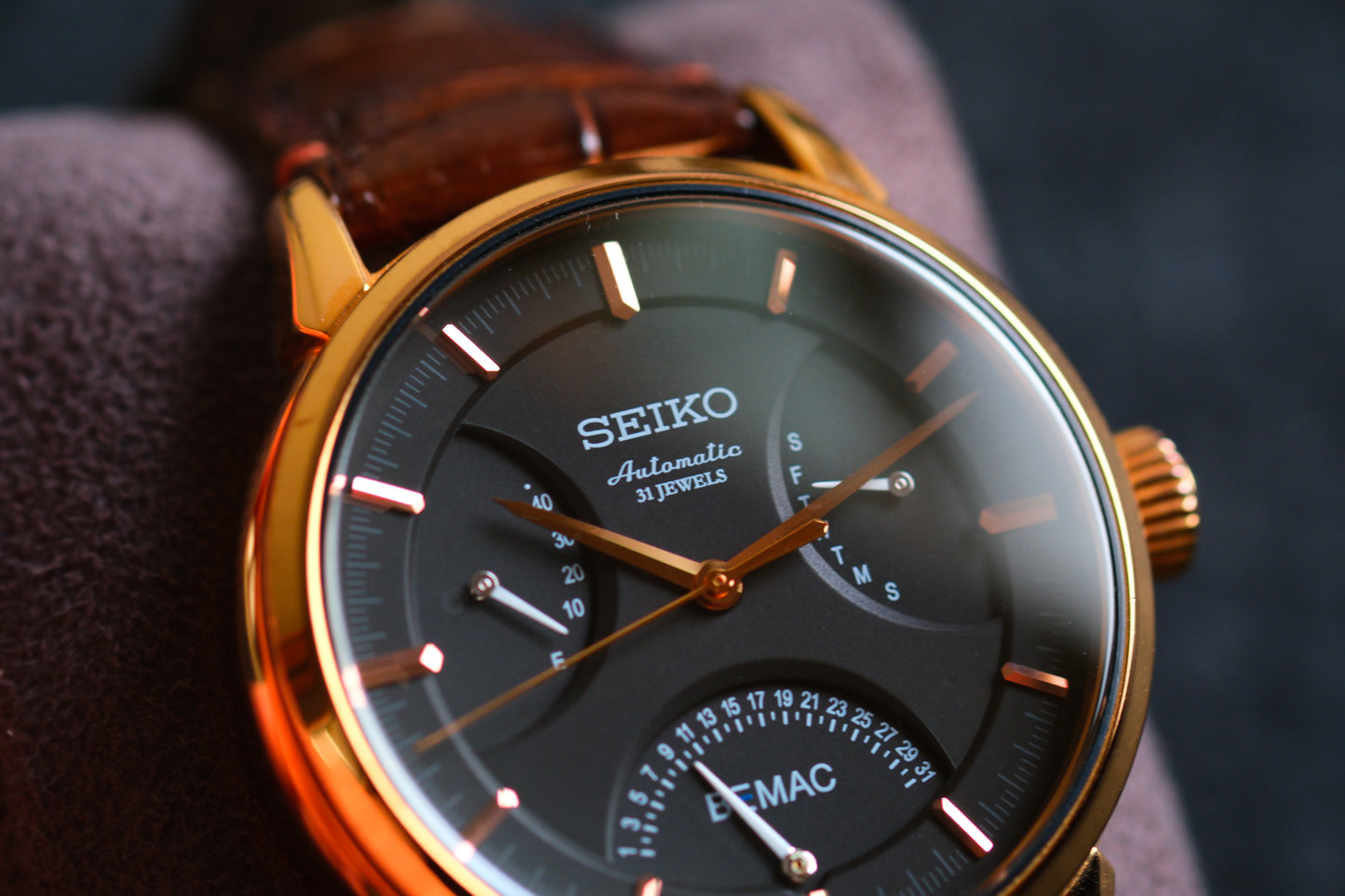Seiko BEMAC Anniversary SZSD001 6R24-00D0 Double Retrograde Rose Gold Good Condition