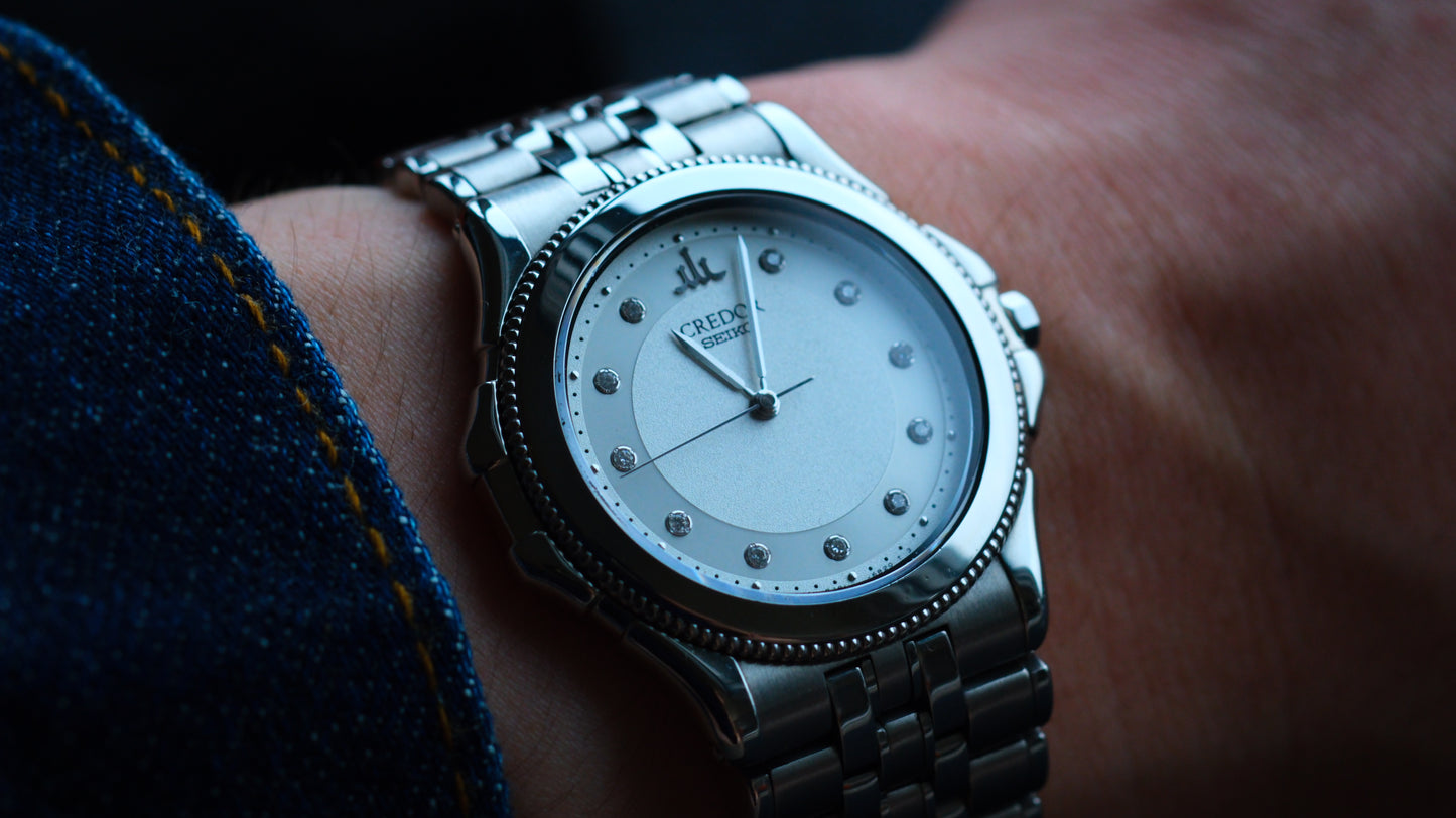 Credor Pacifique Diamond 11P 18KWG Bezel Quart 8j81-6B10 Good Condition