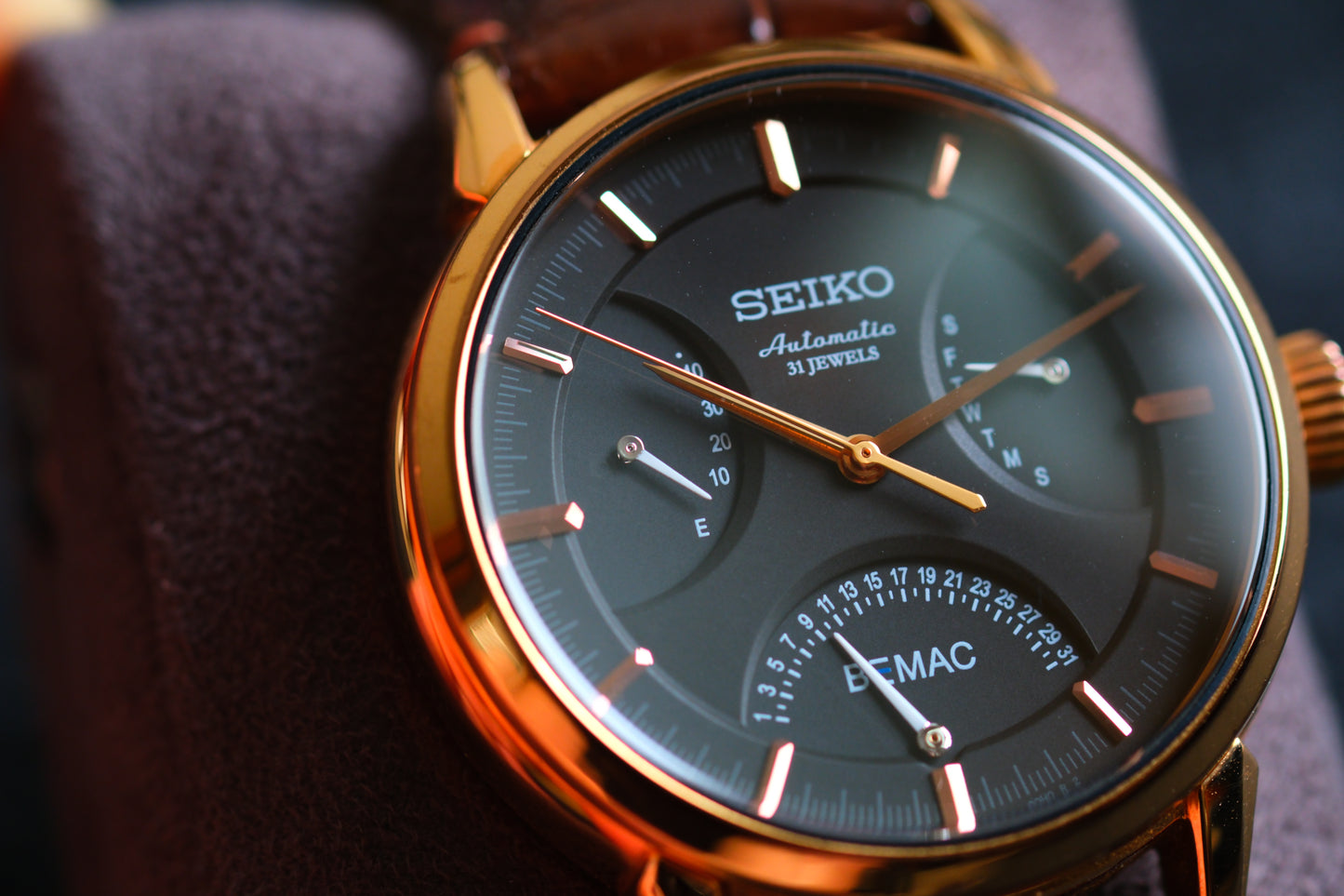 Seiko BEMAC Anniversary SZSD001 6R24-00D0 Double Retrograde Rose Gold Good Condition