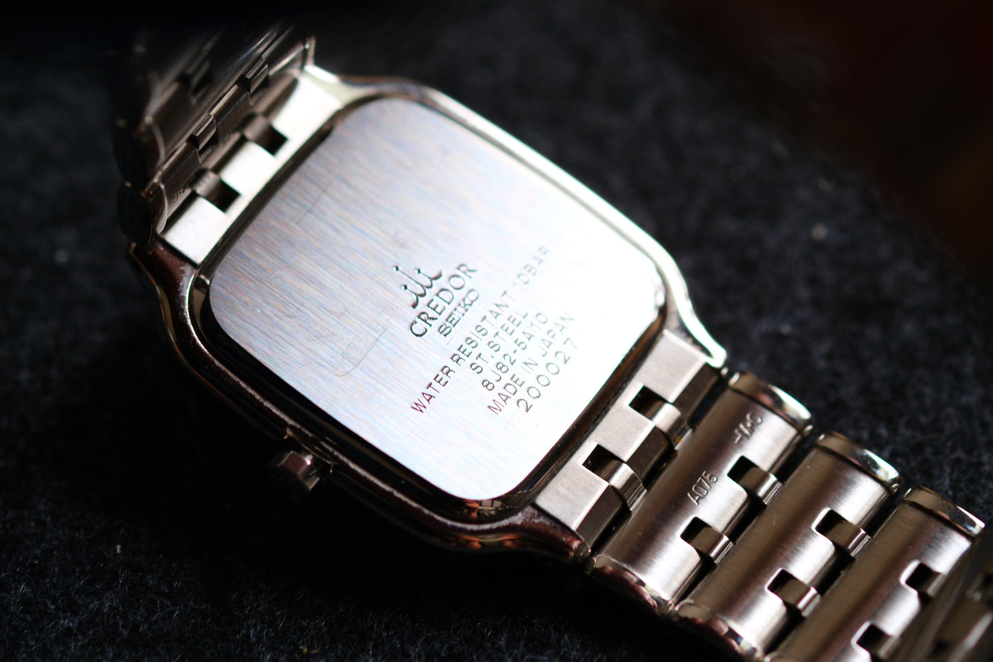 Credor Seiko Tank Champange Dial GCAX023 8j82-5A10 Quart SS