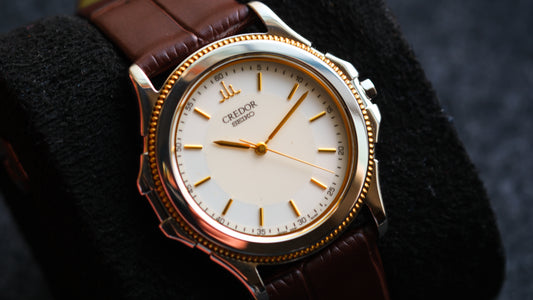 Credor Pacifique Leather Strap 9581-6060 18K Gold Bezel two tone Dial