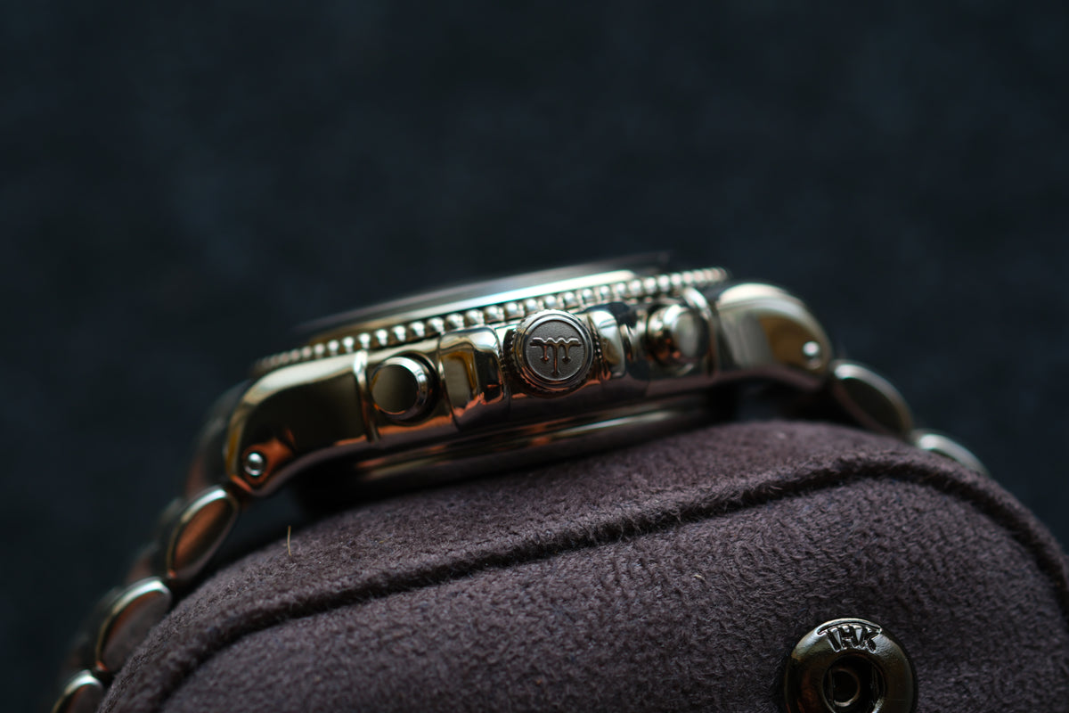 Credor Pacifique GCBK997 6S77-0A10 Chrnograph Limited 2000 Rare Carbon Dial Full Box Paper NOS Condition