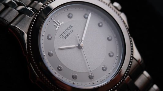 Credor Pacifique Diamond 11P 18KWG Bezel Quart 8j81-6B10 Good Condition