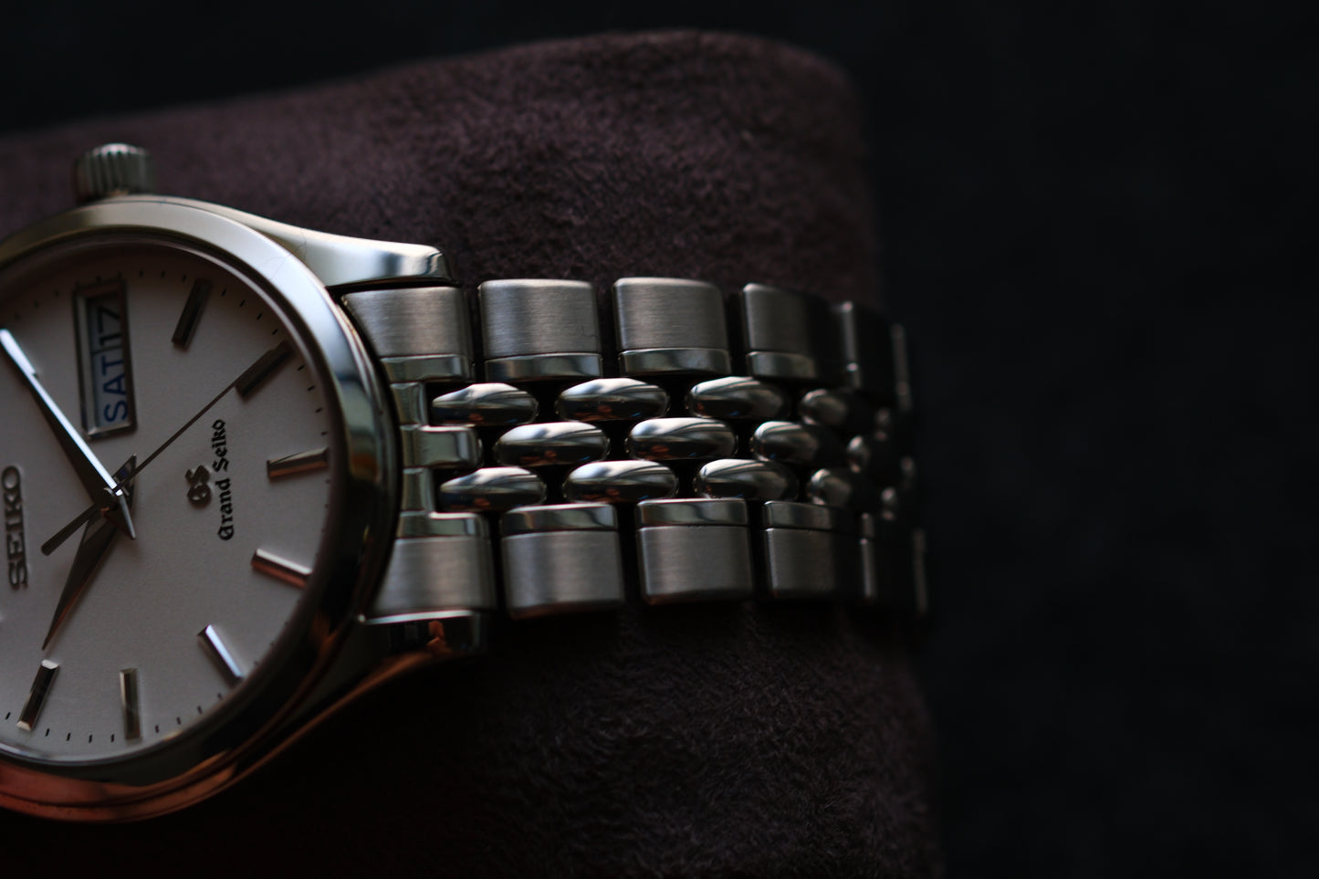 Grand Seiko SBGT001 9F83-9A00 Day date Excellent Condition Vintage Watch White Dial Full Box Paper Super Rare