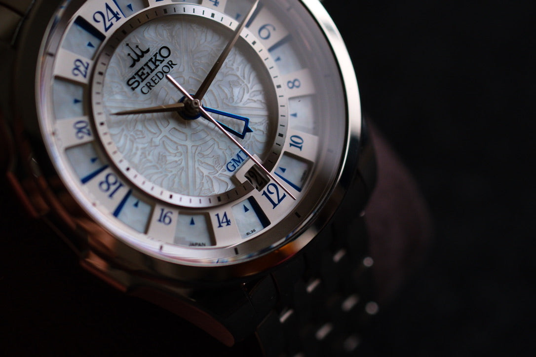 Credor Signo GCBZ999 8L36-00B0 GMT Limited 150p White Mop Dial Super rare