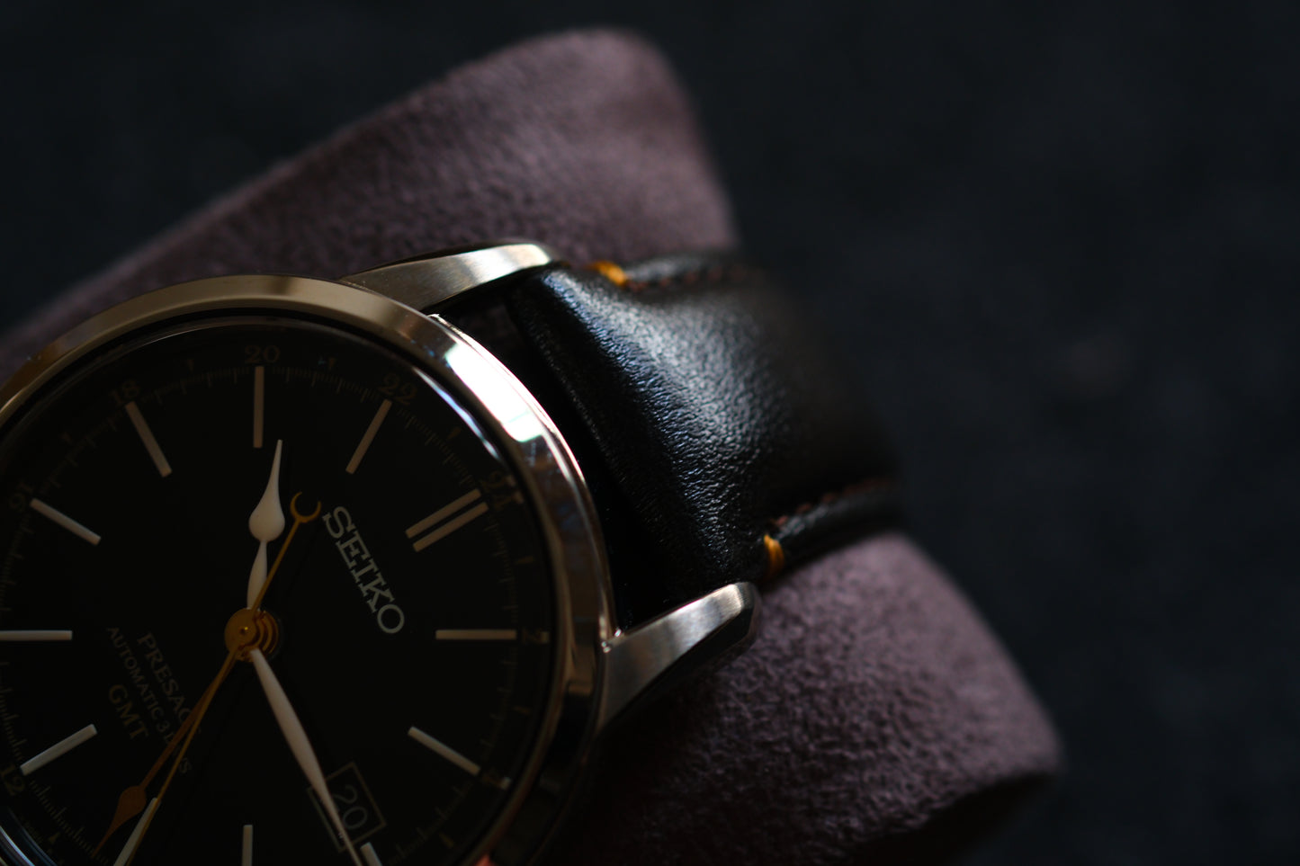 Seiko Pressage SARH001/SPB447 6R54-00F0 GMT Enemel Black Dial Excellent Condition