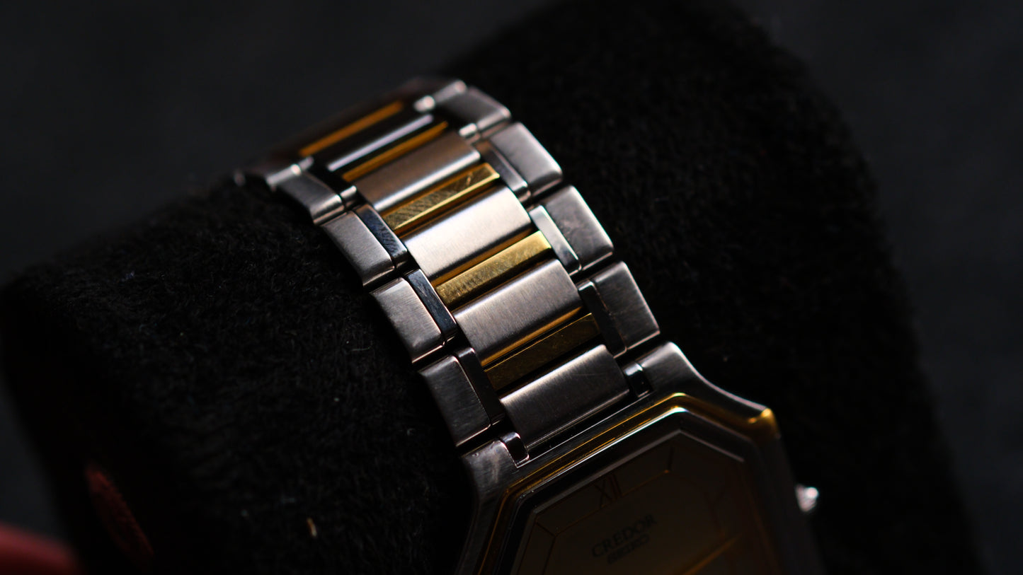 Credor Tank 18KT 5A74-3A10 Yellow Dial Vintage Good Condition